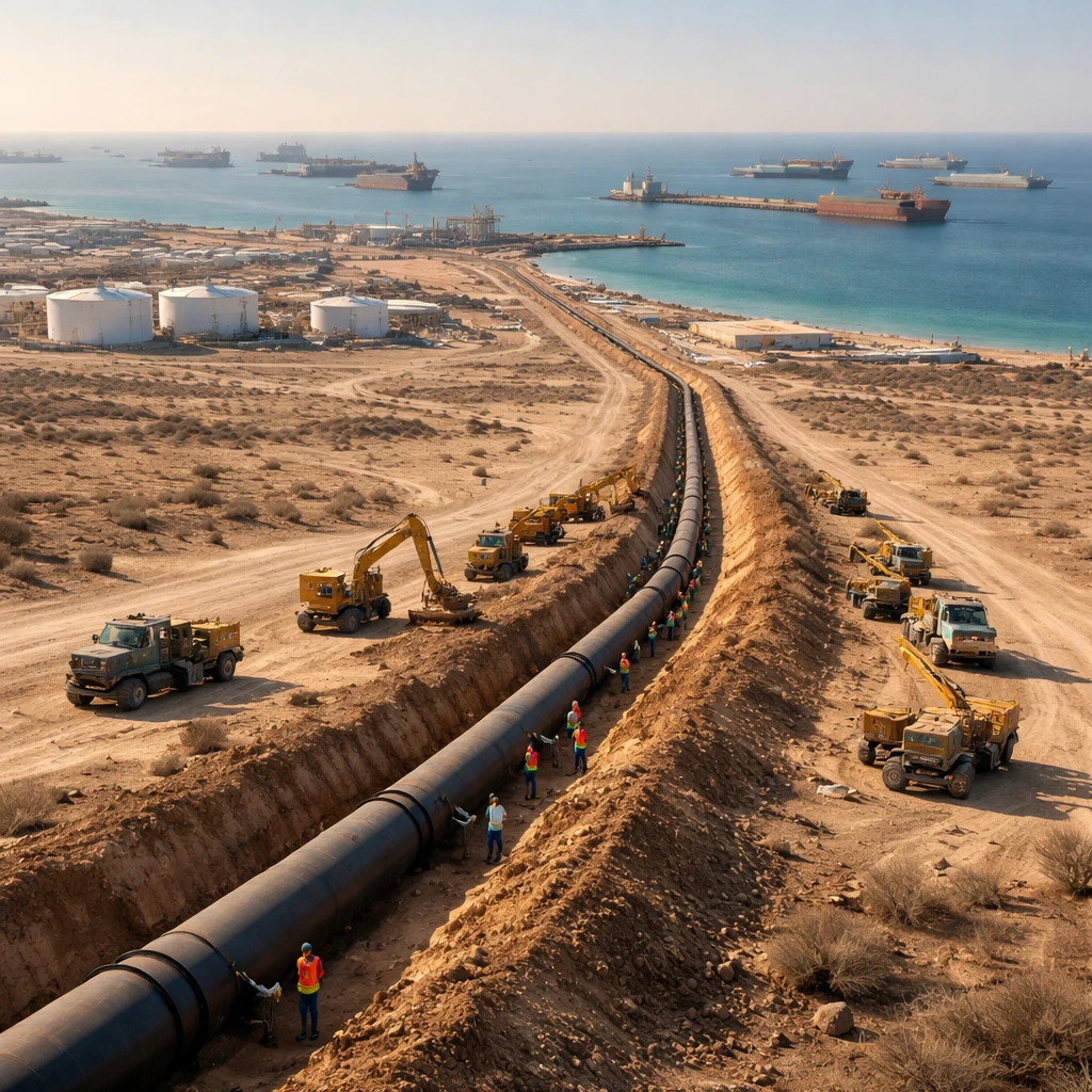 UAE’s Hormuz-bypass crude pipeline is half finished, ADNOC says