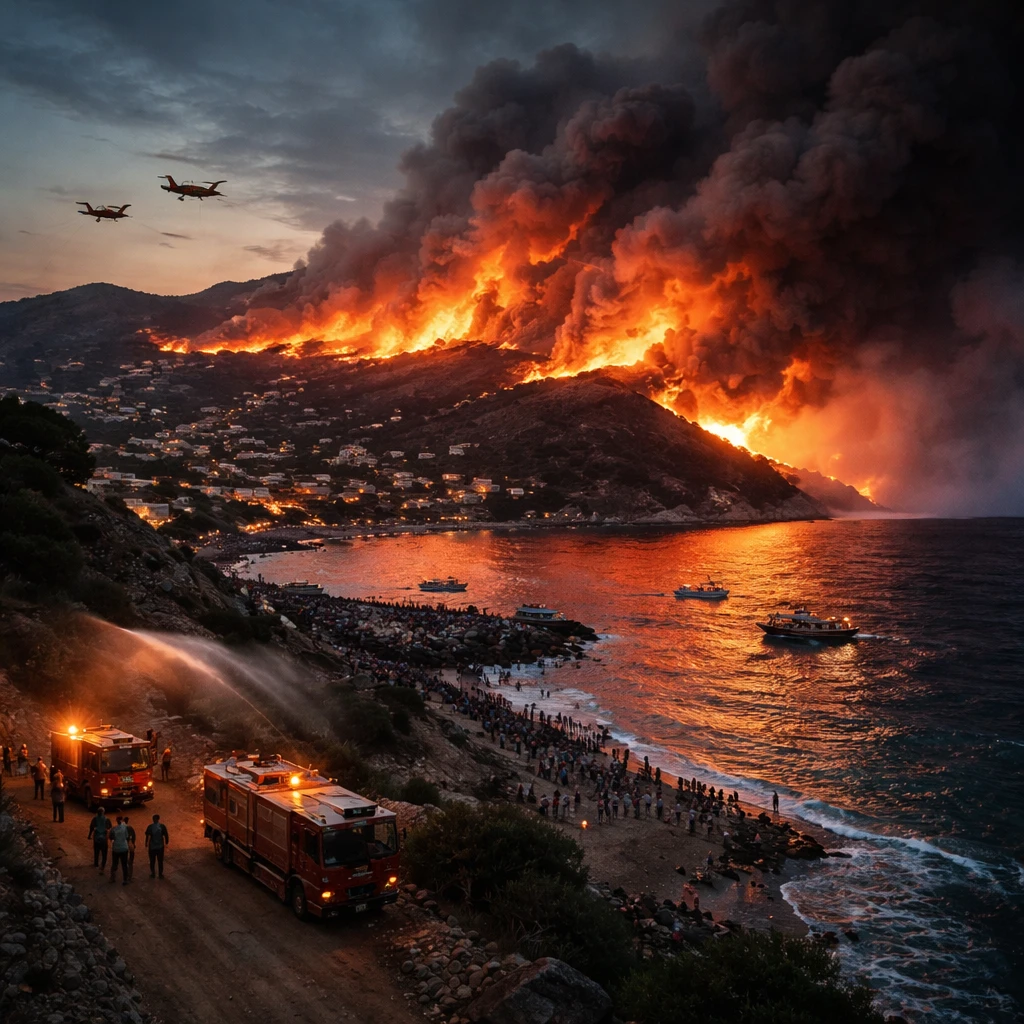 Wildfires Spread Across Greece as Blazes Persist in France and Spain