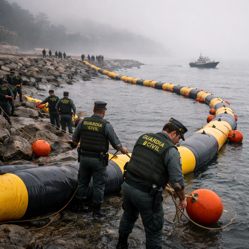 Spain installs 500-metre floating barrier off Ceuta after deadly border surge