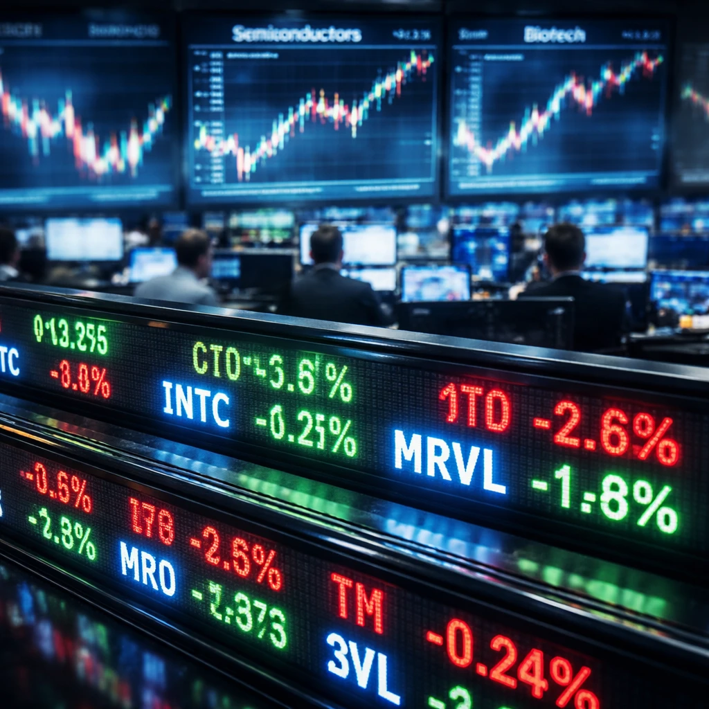 Broad market sees heavy swings as chipmakers and smaller tech names lead gains