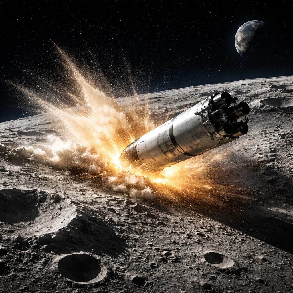 Uncontrolled Falcon 9 second stage to strike Moon early Wednesday, kicking up illuminated dust plume