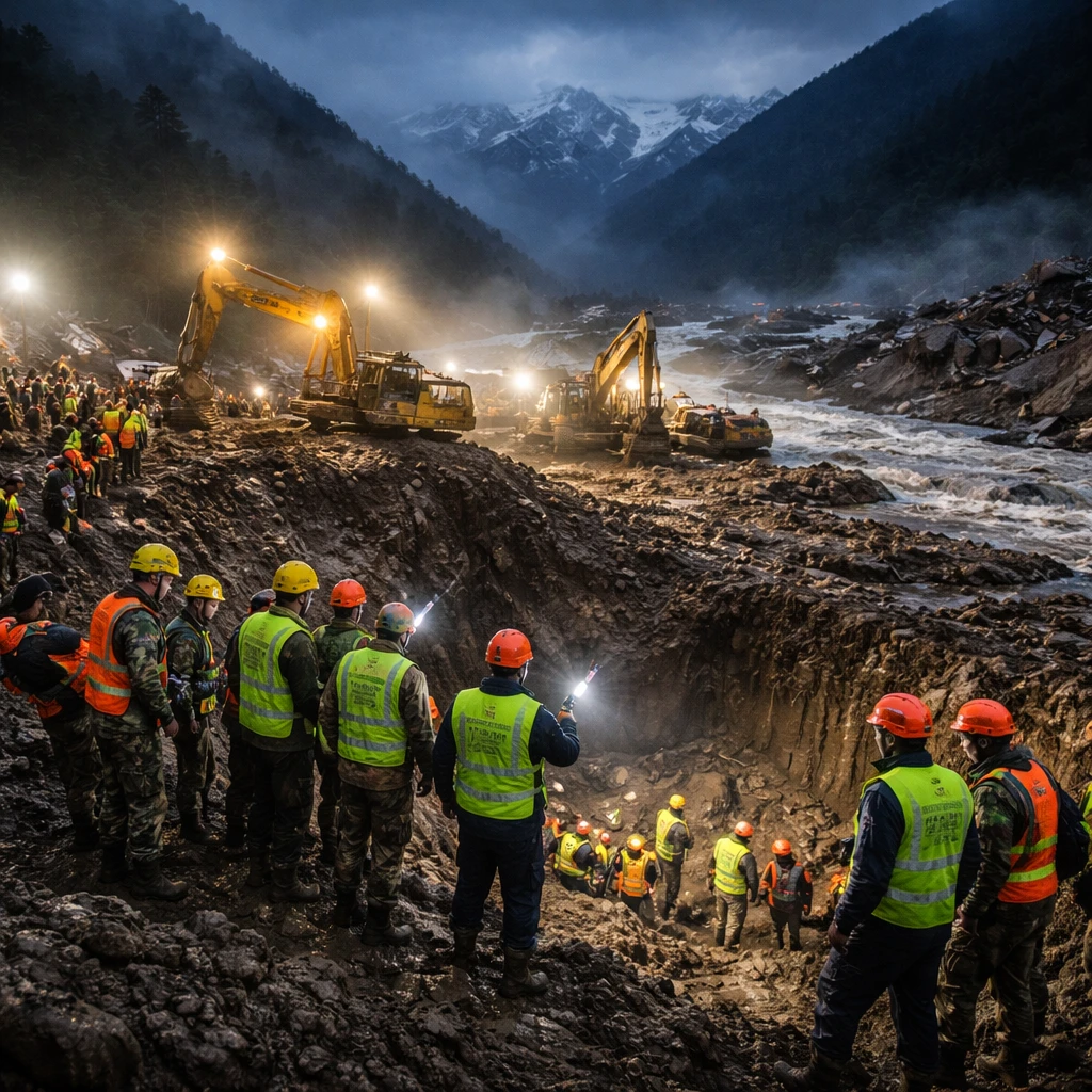 Rescuers Race to Reach Workers Trapped in Hydropower Tunnels After Himalayan Floods