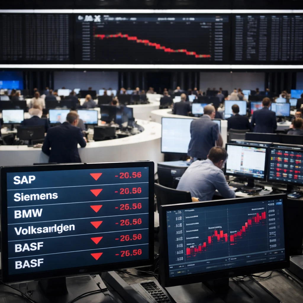 Frankfurt Stocks Retreat as Software, Construction and Industrials Weigh on Indexes