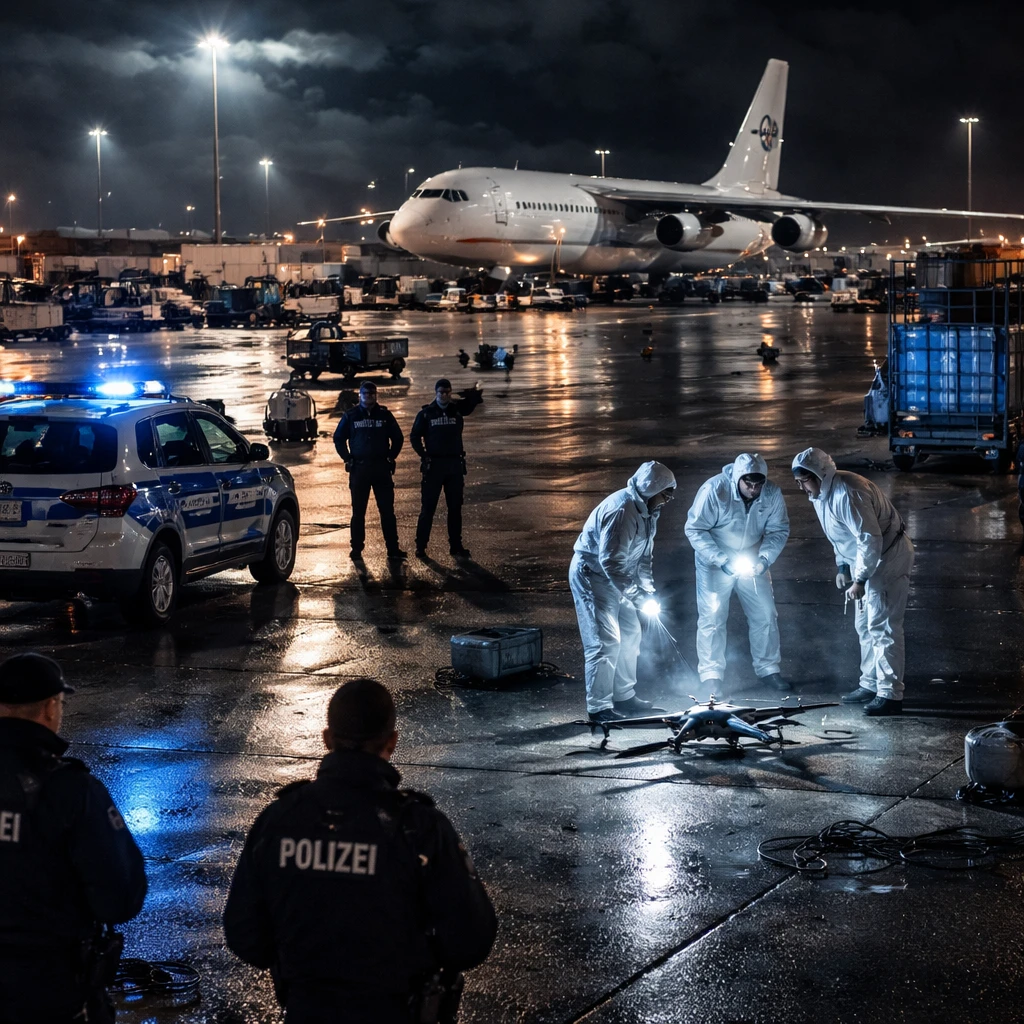 High-grade explosives found on drone near Leipzig/Halle; Ukrainian cargo plane reported carrying ammunition