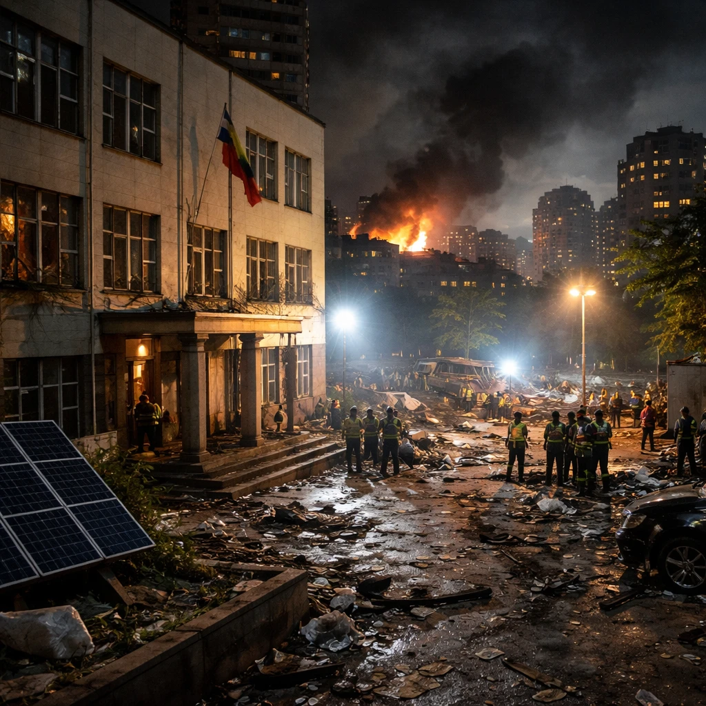 Nighttime Russian Strike Kills Nine in Kyiv; Lithuanian Embassy Damaged