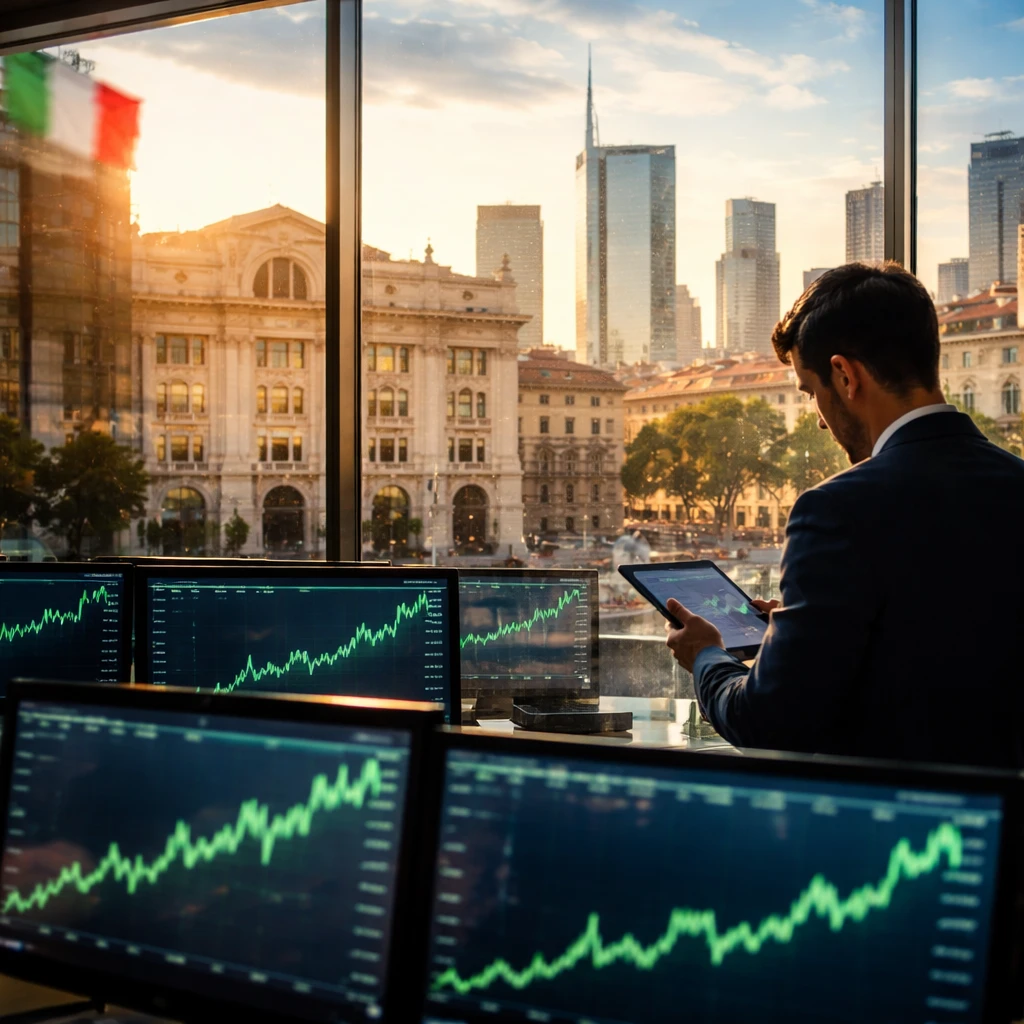 Milan Stocks Close Higher as Italy 40 Hits Record High; Tech, Industrials and Financials Lead Gains