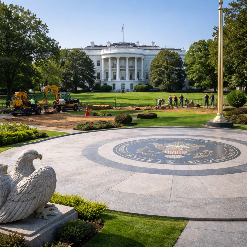 Trump showcases White House overhaul as diplomatic and market pressures persist