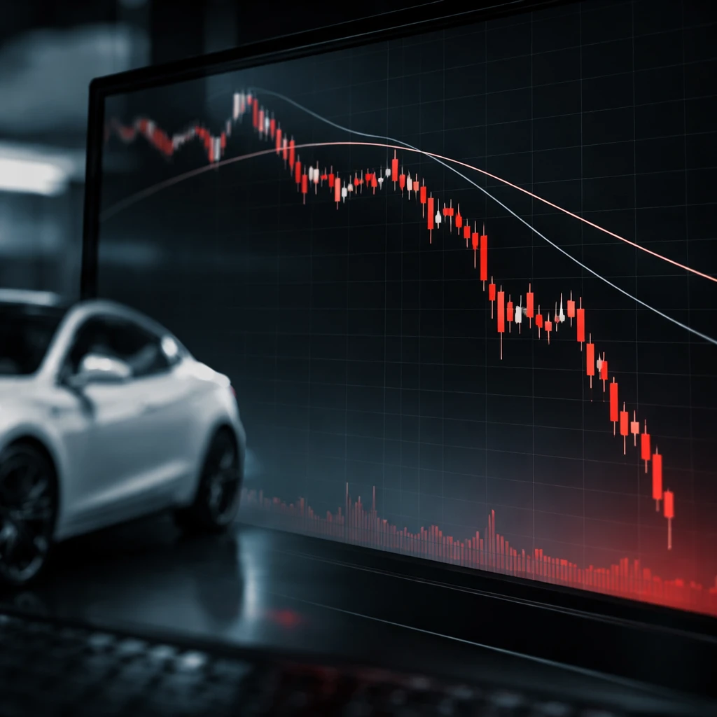 Technical Breakdown Forces Tesla into a 'Price Vacuum' as Quant Models Flag Severe Overvaluation