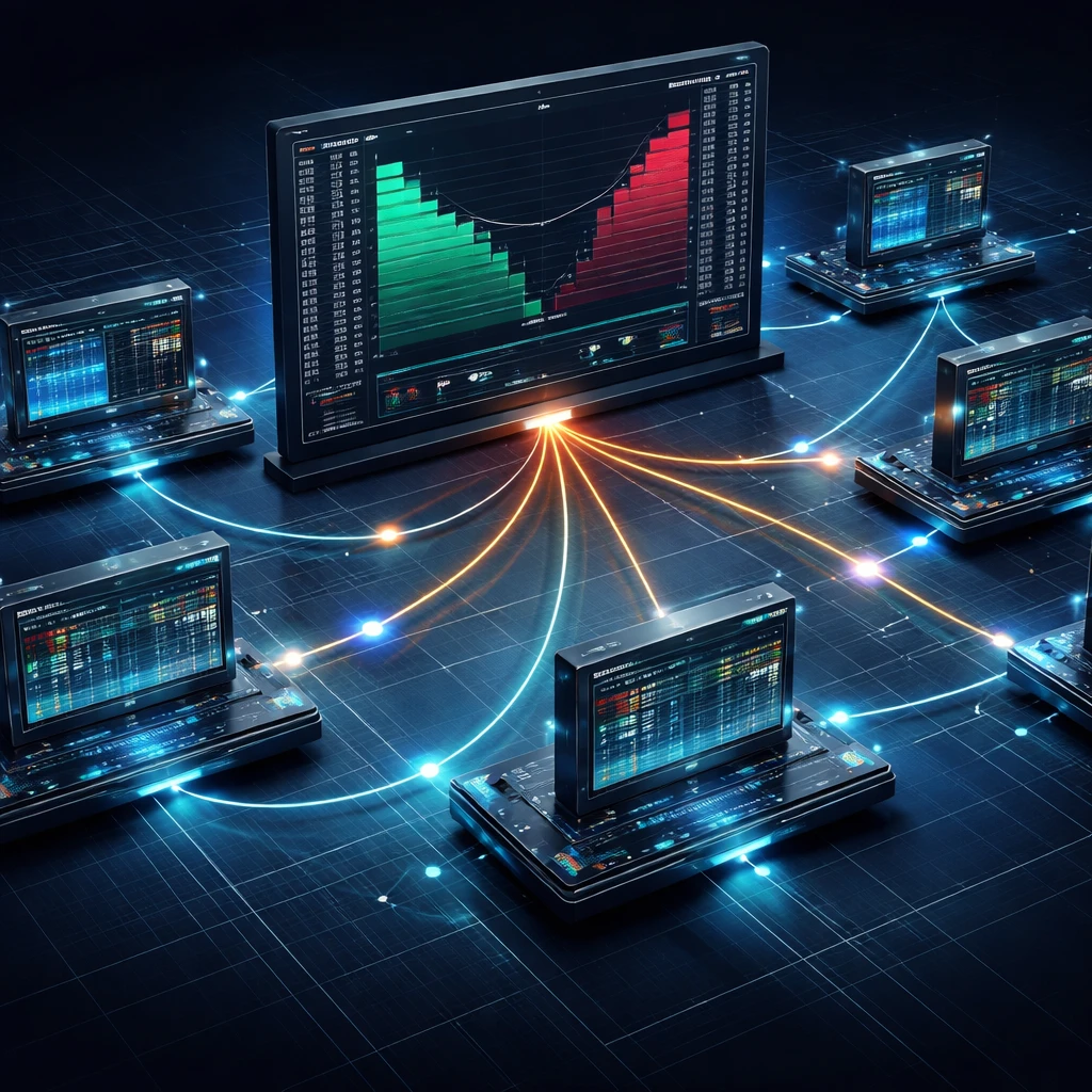 Diagram of order book depth and multi-venue routing illustrating execution quality factors.