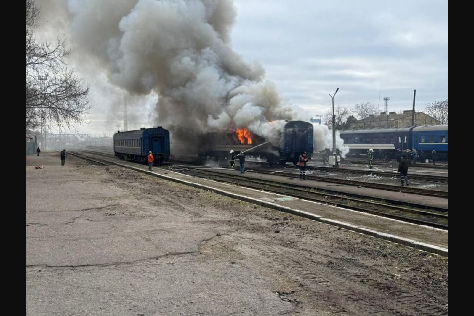 Russian Drone Strikes Empty Passenger Train in Mykolaiv; Worker Injured as Rail Attacks Rise