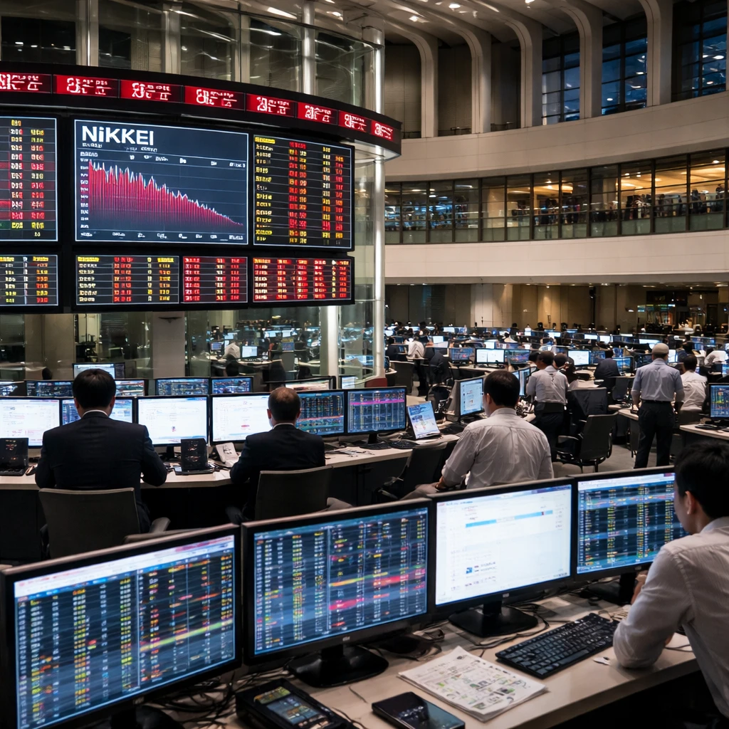 Tokyo Stocks Close Lower; Nikkei 225 Drops 1.24% as Paper & Pulp, Transport and Communication Lead Declines