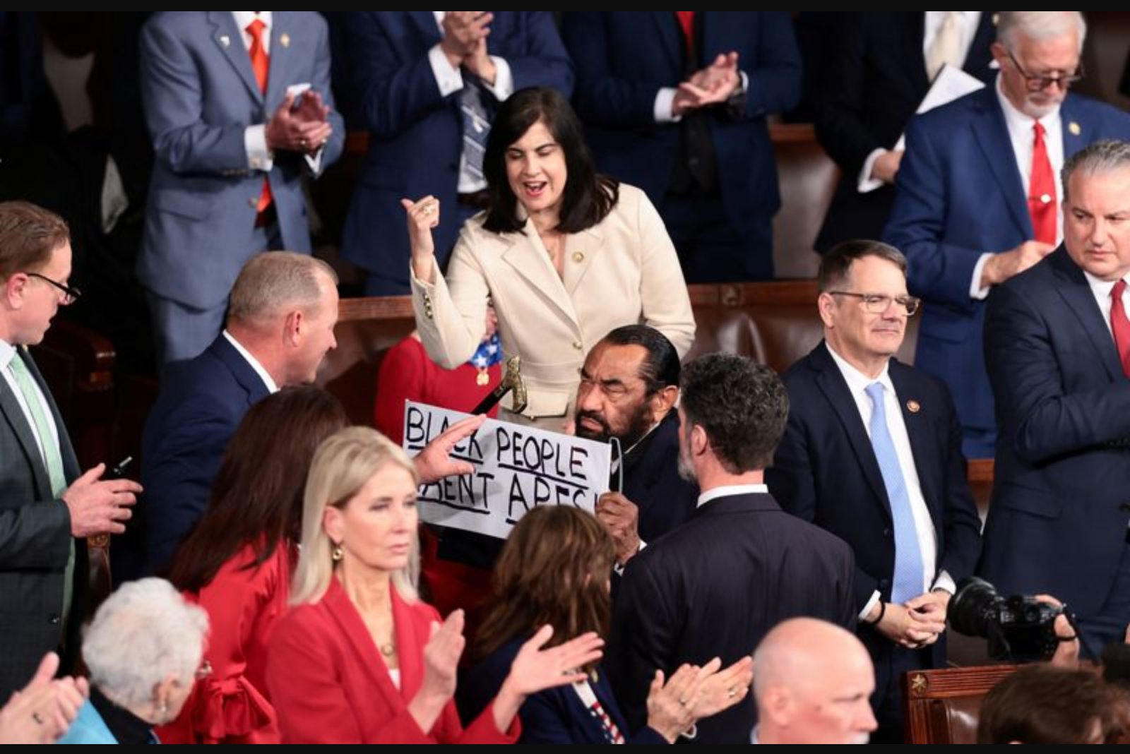 Rep. Al Green Removed From House Chamber After Displaying Protest Sign as President Took the Podium
