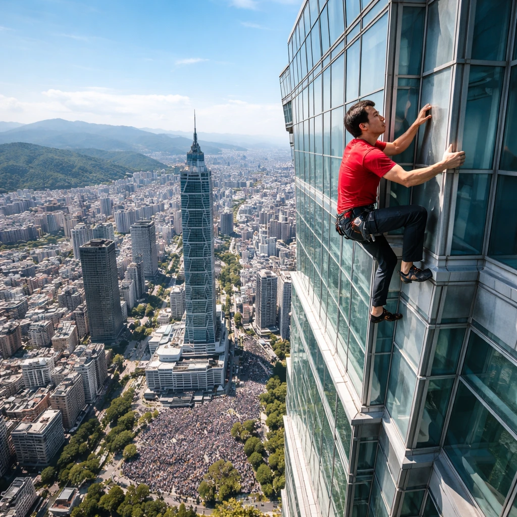 Alex Honnold Free-Solos Taipei 101 in Live-Streamed Ascent