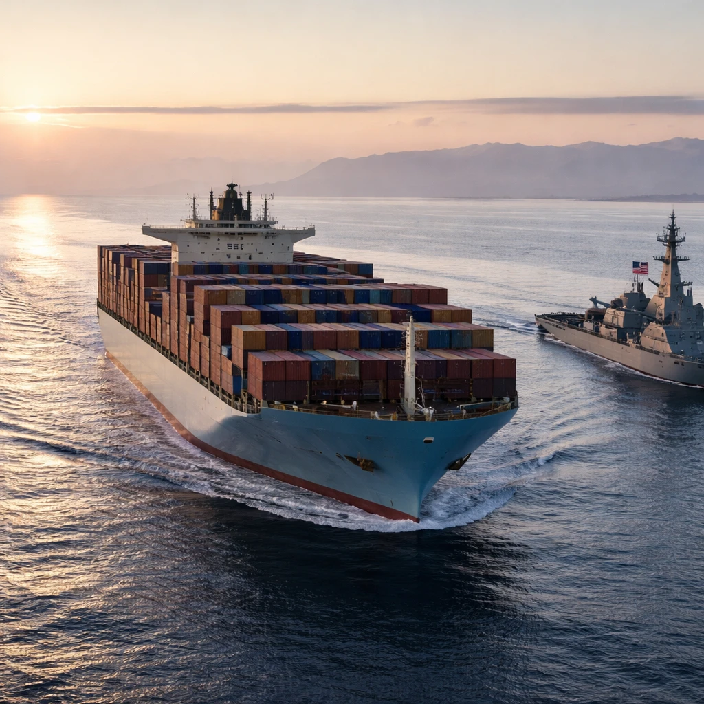 Maersk Container Ship Departs Strait of Hormuz Under U.S. Military Protection