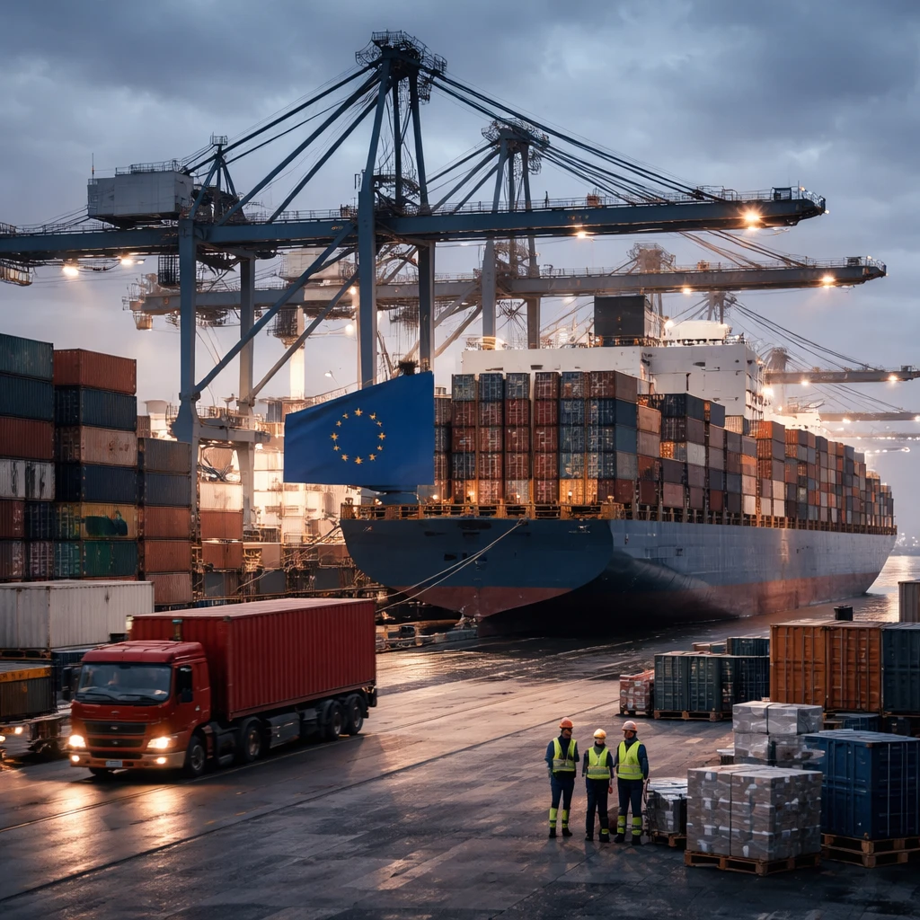 EU Trade Surplus Contracts Sharply as U.S. Shipments Plummet in February