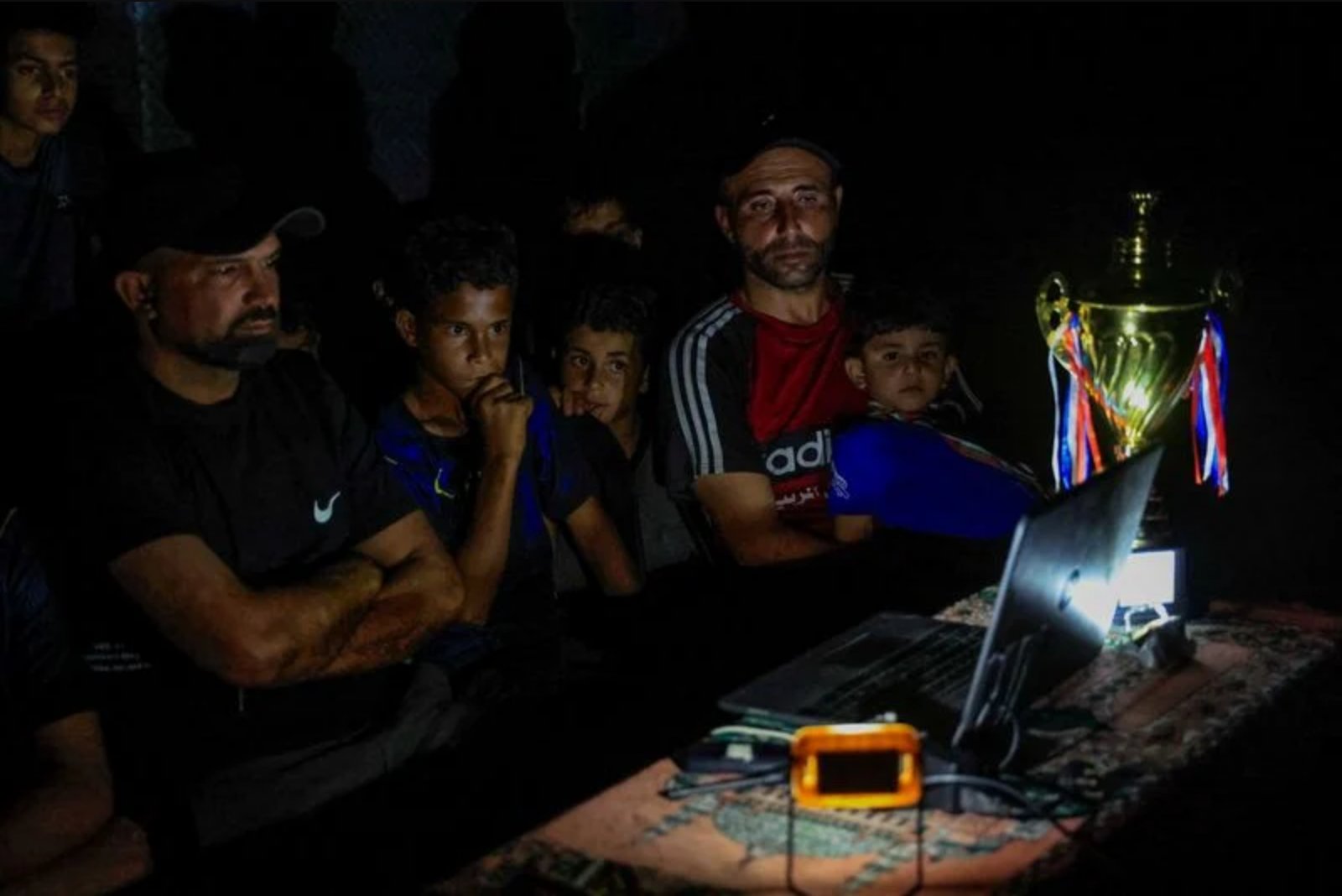 Displaced Gazans Gather in Ruins to Watch World Cup Matches