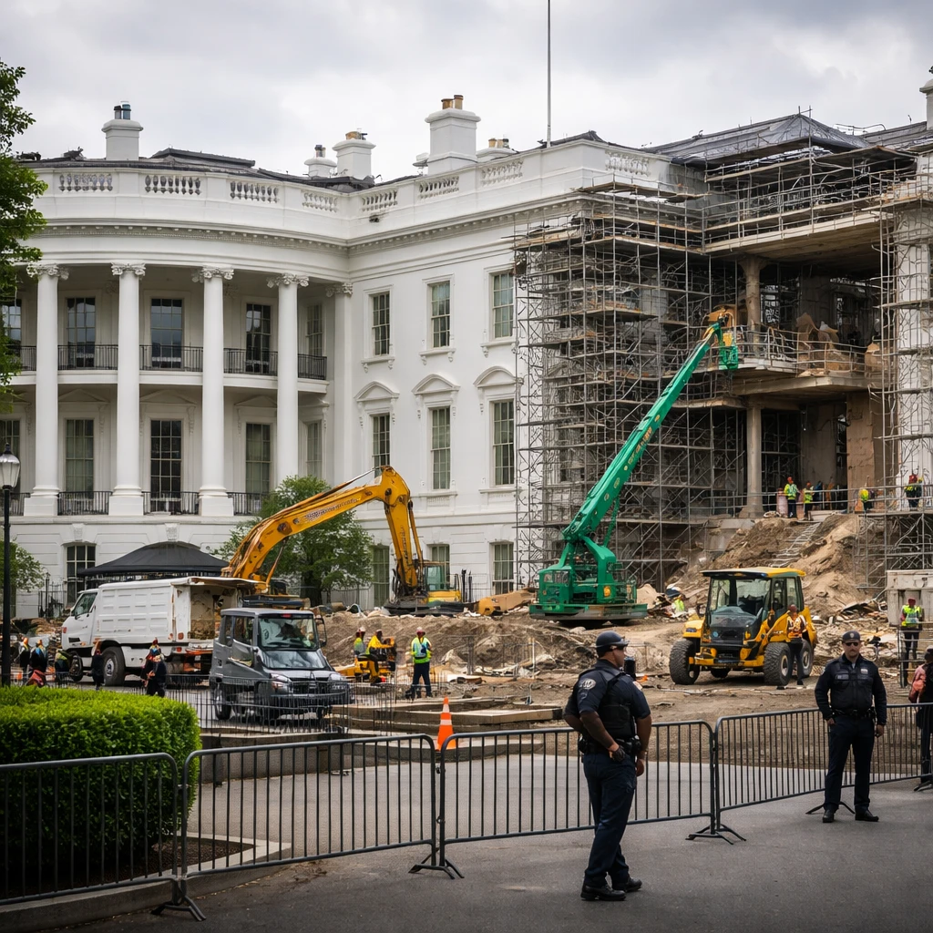 Administration Seeks Court Reversal to Restart White House Ballroom Work, Citing Security Concerns
