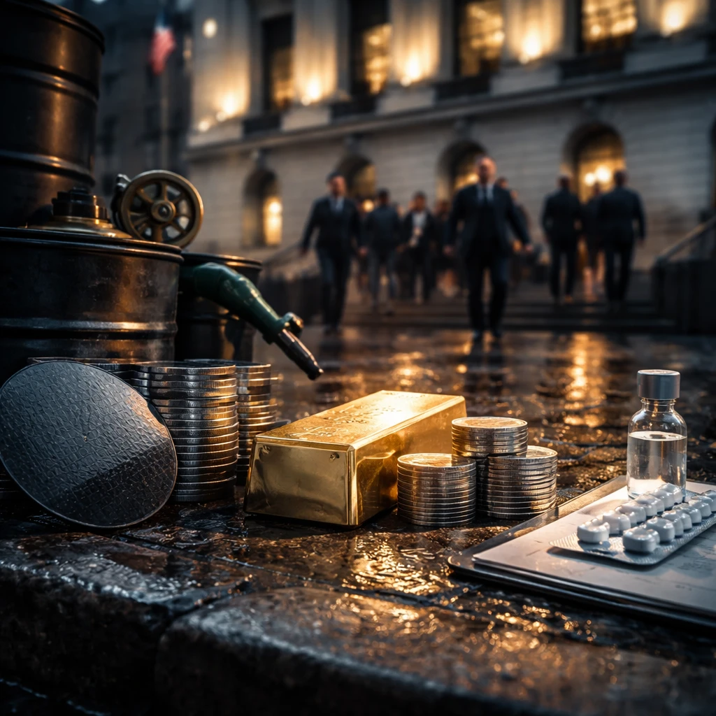 A risk-off day with a commodity rebound, the kind that exposes what the market actually trusts