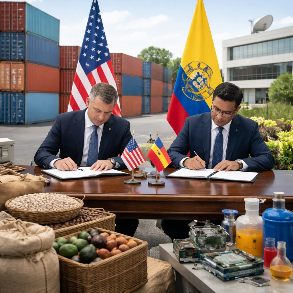 U.S. and Ecuador Seal Trade Pact That Lowers Food and Tech Tariffs, Frames Critical Minerals Roadmap