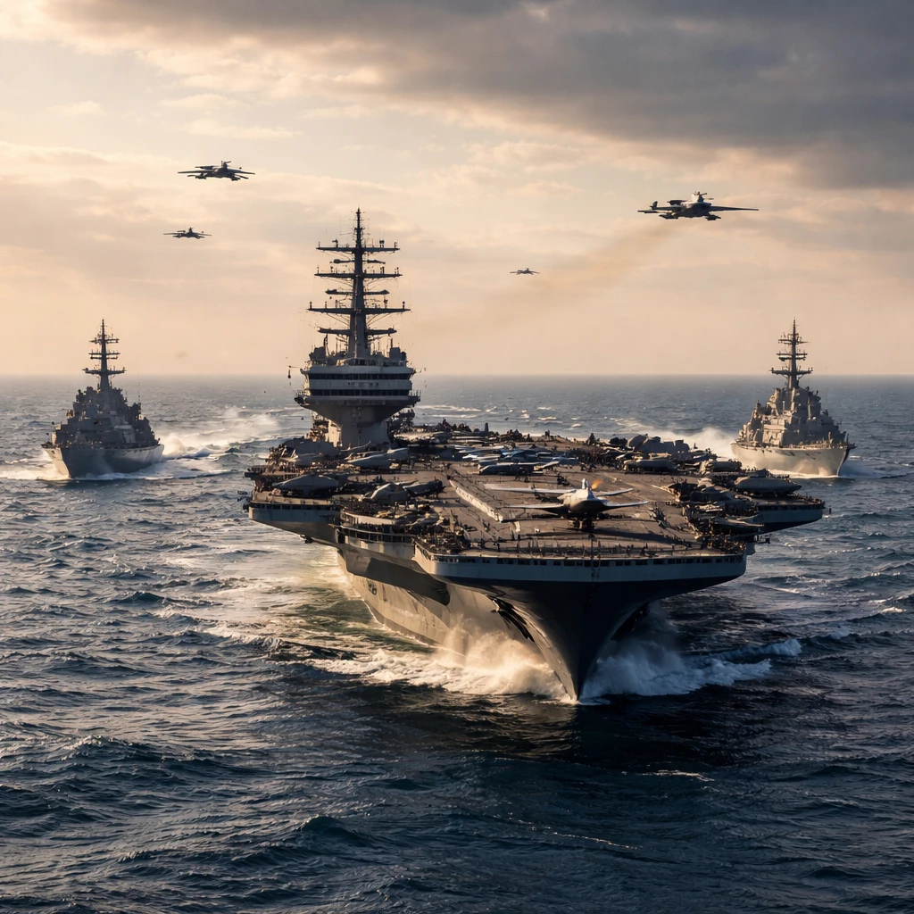 U.S. Aircraft Carrier, Escorts Enter Middle East, Boosting Operational Options Against Iran