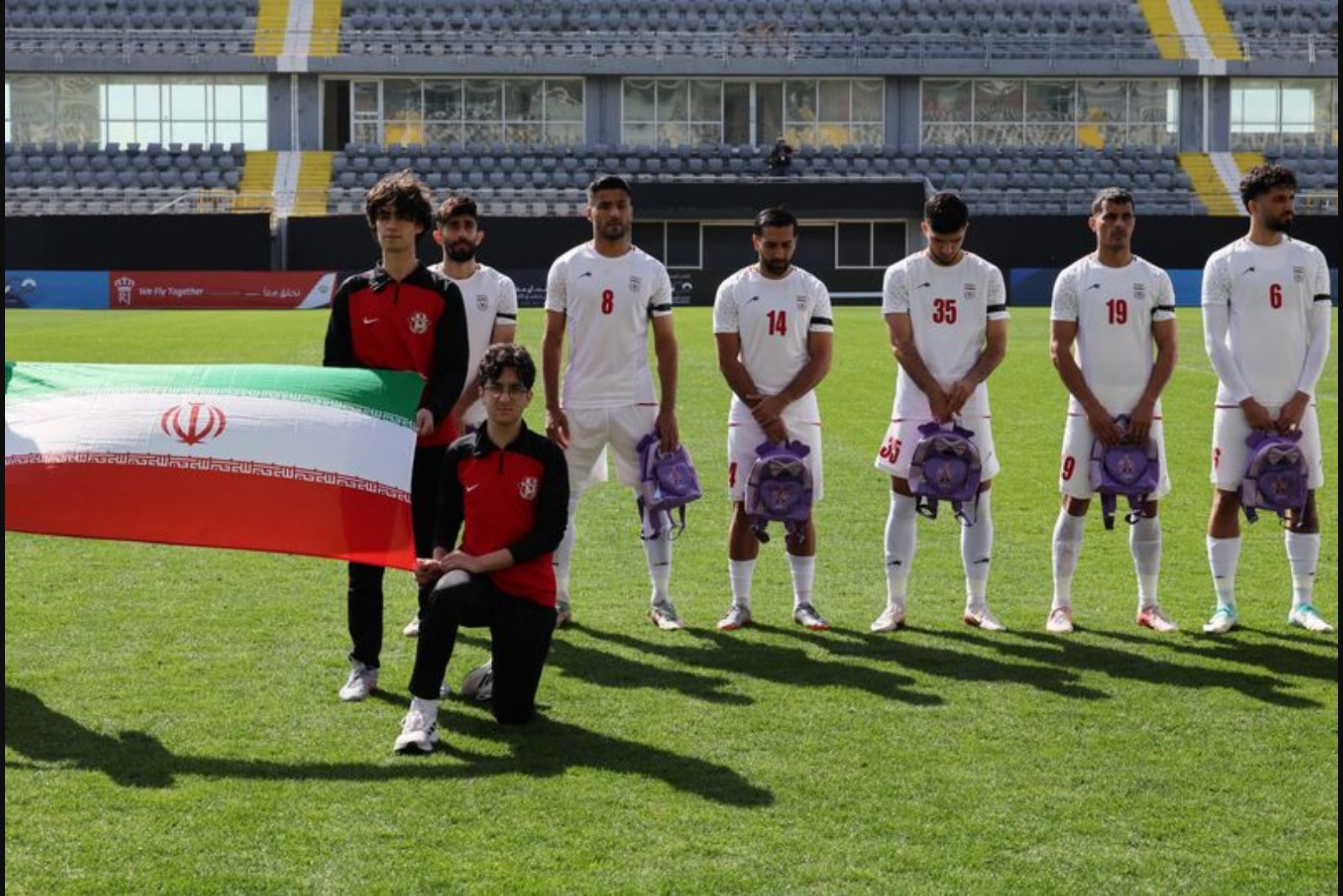 Iranian Men's Team Wears Black Armbands and Holds Schoolbags in Protest Ahead of Friendly in Turkey