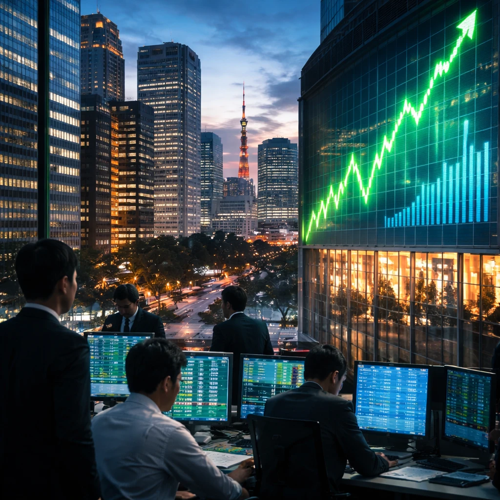 Tokyo Stocks Rally to Record; Nikkei 225 Climbs 2.22%