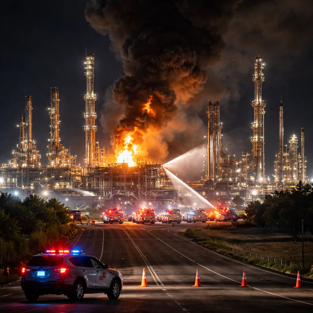 Valero halts Port Arthur refinery after explosion, fire at diesel hydrotreating unit