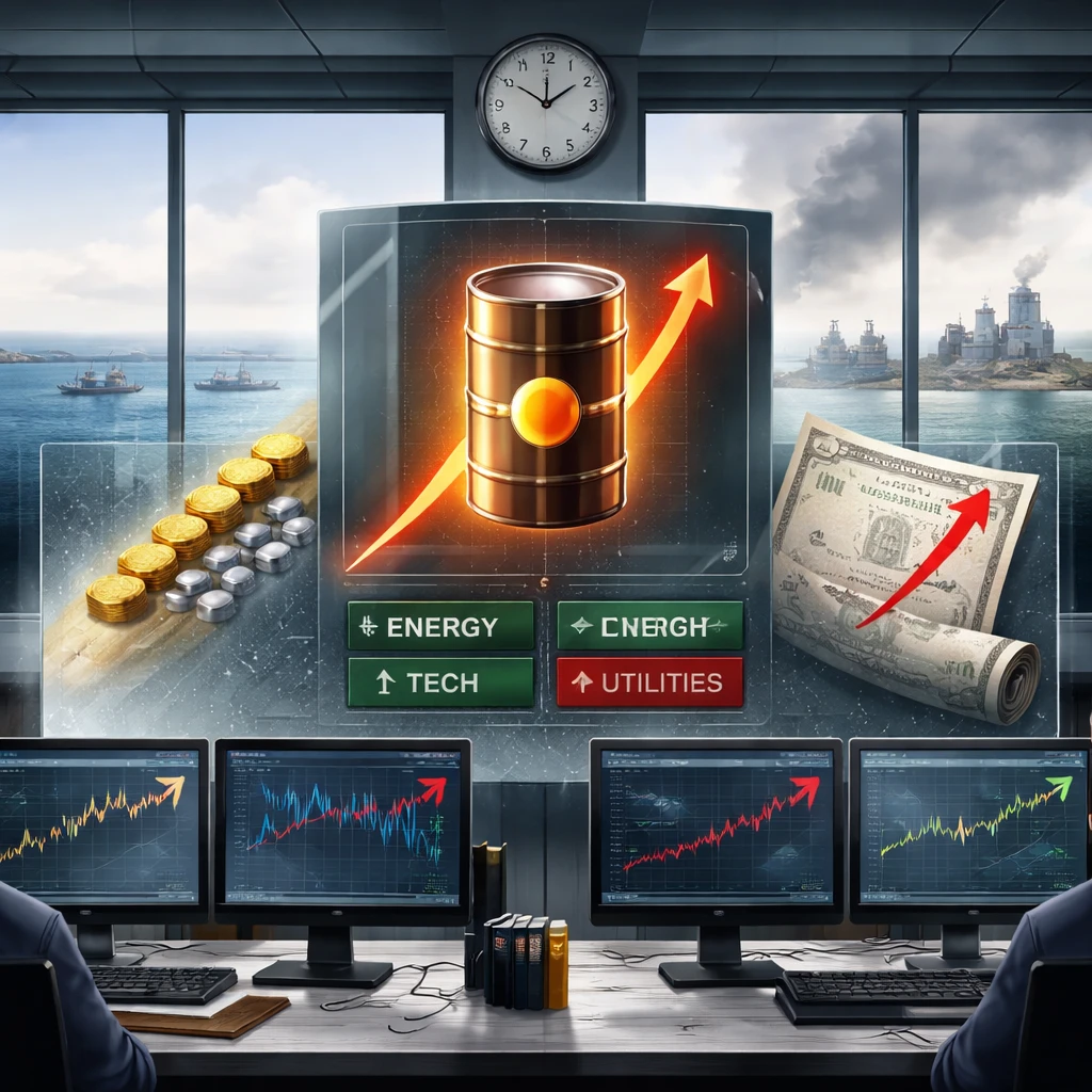 Midday pressure builds: stocks sag, oil climbs, bonds sell off as energy shock tests the tape